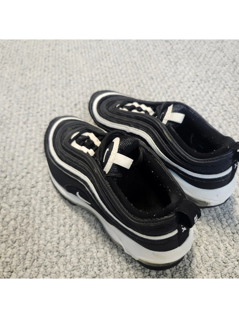 Nike Air Max 97 Youth Black and White Sneakers Size 5Y